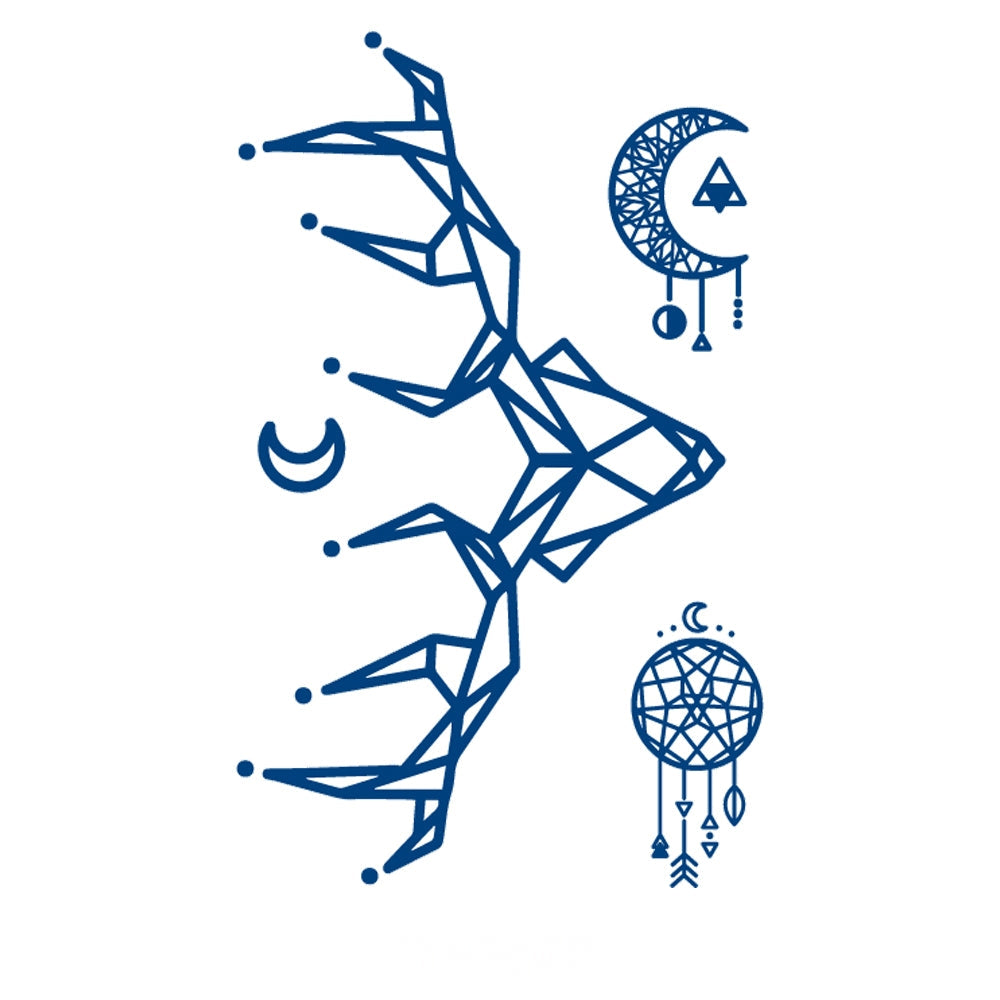 Geometric Stag & Moons